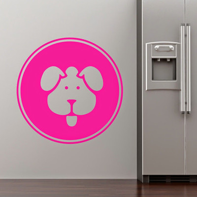 50% OFF on DeStudio Dog Pets Fun Circle Badge Home Color Pink Size 135 X 60 Cms Wall Sticker