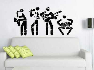 50% OFF on Hoopoe Decor Music Rock Band Wall Sticker Pack of 1