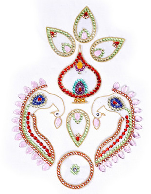 60% OFF on Amba Handicraft Purple Kundan Morni Rangoli Acrylic Sheet Sticker