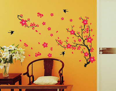 57% OFF on WoW Wall Stickers Red Flower and Bird Wall PVC Removable Sticker 57% OFF on WoW Wall Stickers Red Flower and Bird Wall PVC Removable Sticker