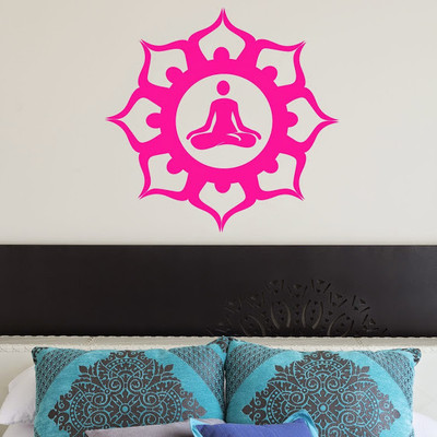 50% OFF on DeStudio Yoga Peace Calm Buddha Symbol Decal Home Wall Sticker Sticker