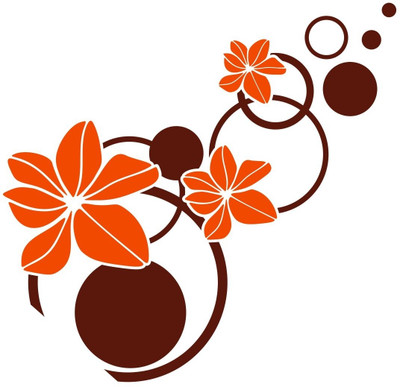 25% OFF on Chipakk Flowering Branch Orange Brown Decal Pigmented Polyvinyl Sticker
