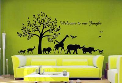 51% OFF on Hoopoe Decor Welcome to Our Jungle Wall Sticker Pack of 1