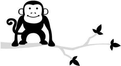 Chipakk Monkey-Black Wall Decal Small Pigmented Polyvinyl Films Imported Sticker