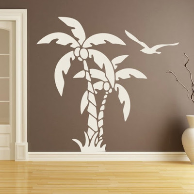84% OFF on DeStudio Palm Trees Nature At The Beach One Size Jumbo WALL STICKER Sticker