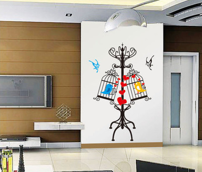 33% OFF on Pindia Birds In Cage Wall Sticker