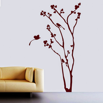 87% OFF on DeStudio Floral Tree N Birds Two Size Tiny Wall Sticker