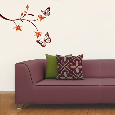 25% OFF on Chipakk Natural Butterfly - Maroon Medium Pigmented Polyvinyl Films Imported Sticker