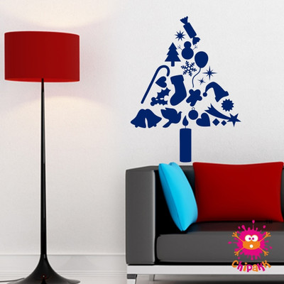 Chipakk Christmas Tree Articles Medium Pigmented Polyvinyl Sticker