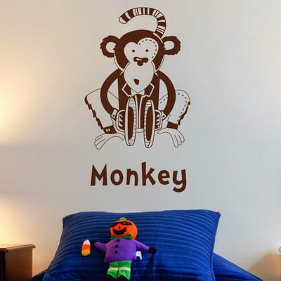 50% OFF on DeStudio Monkey Silhouette Kids Animals Wall Sticker Sticker
