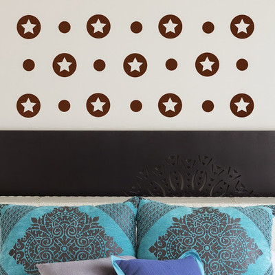 50% OFF on DeStudio Star Pattern Decortative Shapes Wallart Home Color Brown Size 150 X 60 Cms Wall Sticker