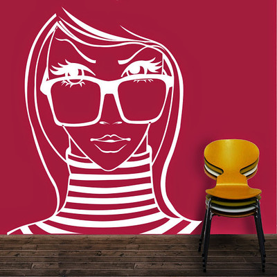 87% OFF on DeStudio Lady With Glasses One Size Tiny Wall Sticker