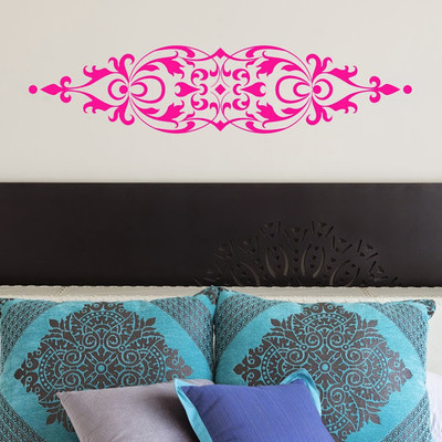 50% OFF on DeStudio Bed Ornamental Vintage Wallart Home Color Pink Size 150 X 60 Cms Wall Sticker