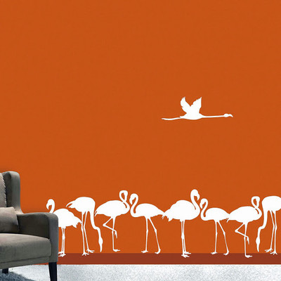 50% OFF on DeStudio DeStudio Flamingo Family One Wall Stickers Size MEGA WALL STICKER Sticker