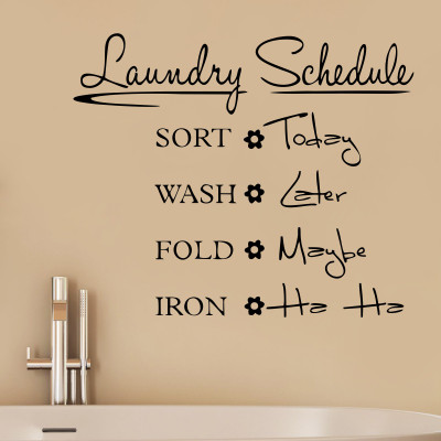 60% OFF on Decor Kafe Laundry Schedule Wall Decal Small Size-16 x 13 inch Black Vinyl Film Sticker Pack of 1