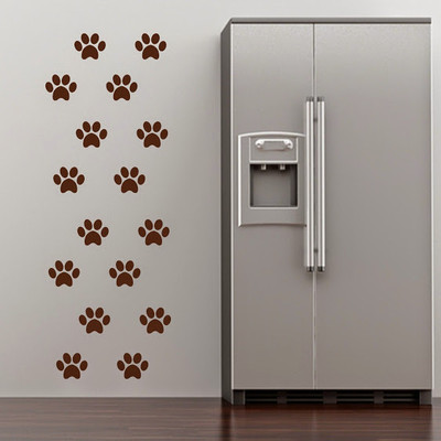 50% OFF on DeStudio Paw Print Silhouette Color Brown Size 150 X 60 Cms Wall Sticker