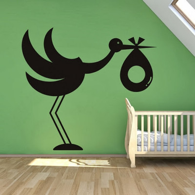 50% OFF on DeStudio DeStudio Baby Stork Print Wall Stickers Size MEDIUM WALL STICKER Sticker