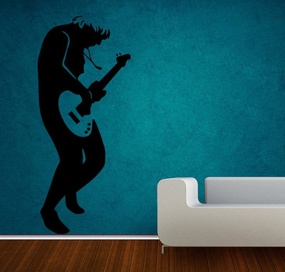 64% OFF on D��cor Kafe Decal Style Rock Guitarist Wall Sticker Small Size-09*24 Inch Wall Sticker Sticker Pack of 1
