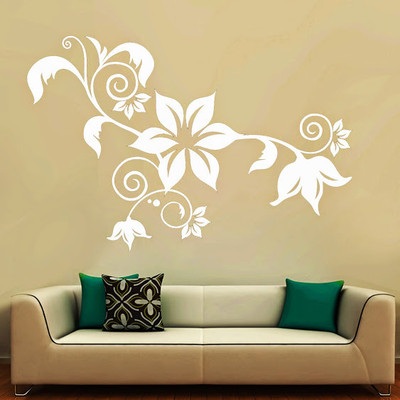50% OFF on DeStudio DeStudio Floral Curls New Design One Wall Stickers Size MEGA WALL STICKER Sticker