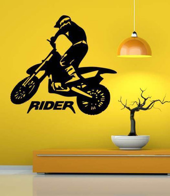 40% OFF on Hoopoe Decor Road Bike rider 2 Wall Sticker Pack of 1