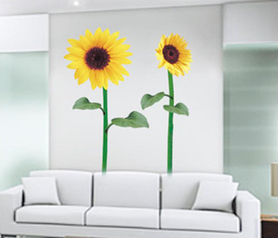 33% OFF on Pindia Beautiful Yellow Sun Flower Design Wall Sticker