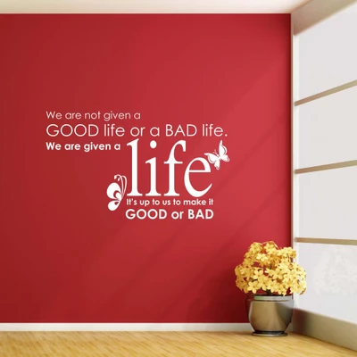 40% OFF on Creative Width Decor Good Life Bad Life Vinyl Sticker Sticker Pack of 1
