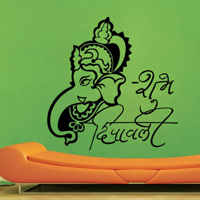 50% OFF on DeStudio DeStudio Diwali Ganesha Wall Stickers Size SUPER WALL STICKER Sticker