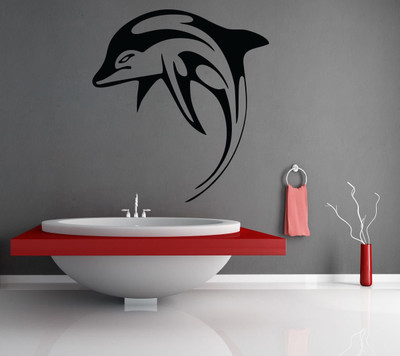 71% OFF on Decor Kafe Shark Wall Decal Large Size-22 x 25 inch Black Vinyl Film Sticker Pack of 1