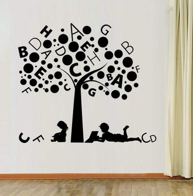 42% OFF on Hoopoe Decor Kids studying under alphabet tree Wall Sticker Pack of 1