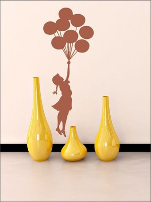 82% OFF on Wall1ders Girl With Baloon PVC Vinyl Sticker Sticker Pack of 1