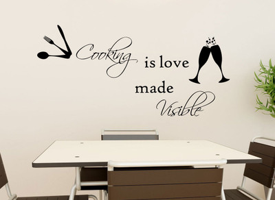 Decor Kafe Decal Style Cooking Is Visible Wall Art Large Size-33* 15 Inch Color - Black Wall Sticker (Pack Of 1)