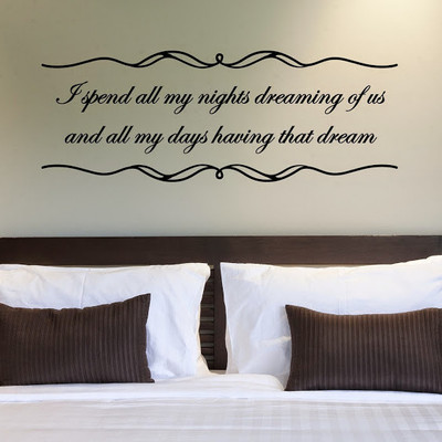 50% OFF on DeStudio Dreaming Love Quote Bedroom Wallart Vinyl Color Black Size 150 X 60 Cms Wall Sticker