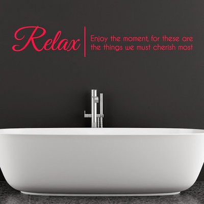 50% OFF on DeStudio Relax Enjoy Cherish Two Color Red Size 135 X 60 Cms Wall Sticker