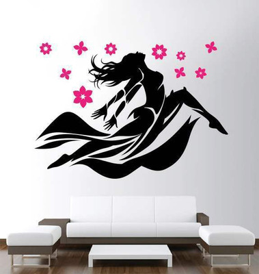 45% OFF on Hoopoe Decor Dancing girl with pink flower Wall Sticker Pack of 1 45% OFF on Hoopoe Decor Dancing girl with pink flower Wall Sticker Pack of 1