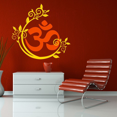 25% OFF on Chipakk Om Yellow Orange Decal Pigmented Polyvinyl Sticker