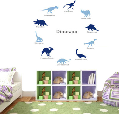74% OFF on Uberlyfe Different Kinds of Dinosaurs Pigmented Polyvinyl Films Imported Sticker Pack of 1