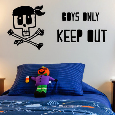 50% OFF on DeStudio Boys Pirate Keep Out Kids Decal Vinyl Wall Sticker Sticker