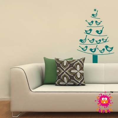 20% OFF on Chipakk Christmas Tree Birds Medium Pigmented Polyvinyl Sticker