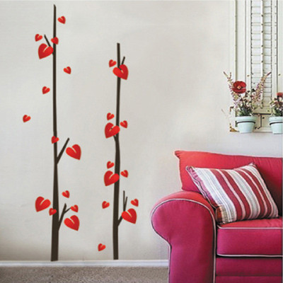33% OFF on Pindia Red Leaf Tree Design Wall Sticker