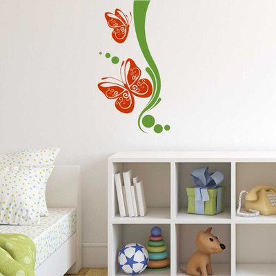 Chipakk Ornamental Butterfly - Orange Medium Pigmented Polyvinyl Films Imported Sticker