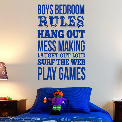 50% OFF on DeStudio Bedroom Boys Rules Wallart Color Blue Size 150 X 60 Cms Wall Sticker