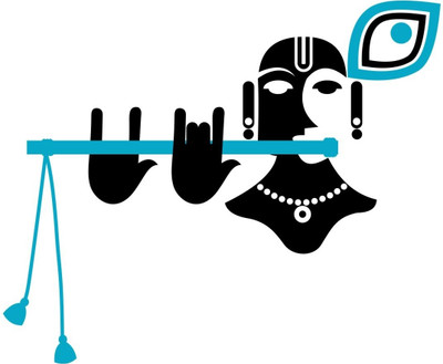 Chipakk Shri Krishna - Black Small Pigmented Polyvinyl Films Imported Sticker