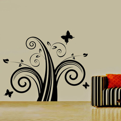 50% OFF on DeStudio DeStudio Swirl With Butterfly Wall Stickers Size MEGA WALL STICKER Sticker