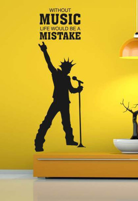 43% OFF on Hoopoe Decor Without music life would be a mistake Wall Sticker Pack of 1