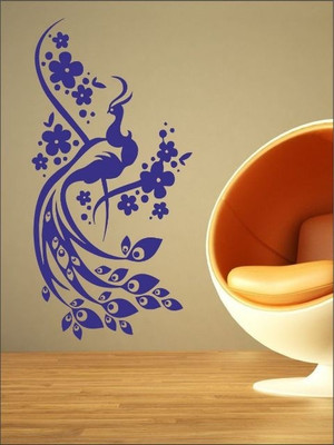 83% OFF on Wall1ders Peacock With Flowers PVC Vinyl Sticker Sticker Pack of 1