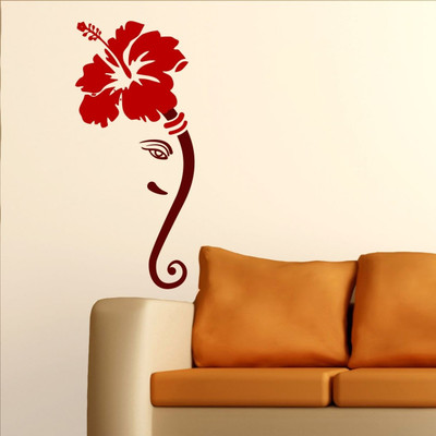 Chipakk Ganesha 3- Red Small Pigmented Polyvinyl Films Imported Sticker