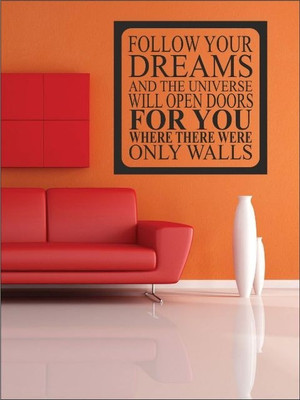 80% OFF on Wall1ders Follow Your Dreams PVC Vinyl Sticker Sticker Pack of 1