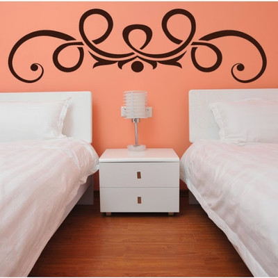 76% OFF on DeStudio Delicate Swirl Floral Heading Size Large Wall Sticker