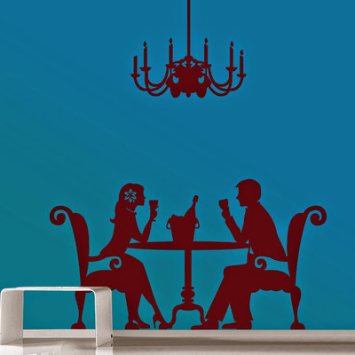 87% OFF on DeStudio Romantic Dinner Two Size Tiny Wall Sticker