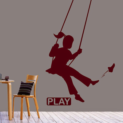 87% OFF on DeStudio Girl On Swing Two Size Tiny Wall Sticker